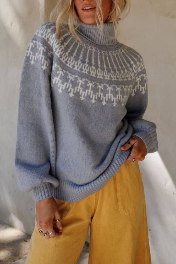 Christmas Thickened Turtleneck Long-Sleeve Knit Sweater