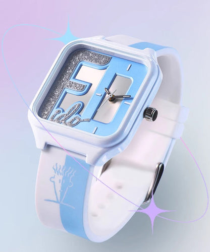 Diy Blue Zircon Silicone Rubber Waterproof Quartz Movement Watches