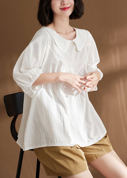 White Patchwork Cozy T Shirts Summer