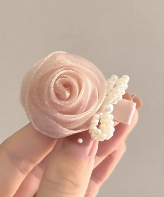 Pink Chiffon Rose Bow Hairpin