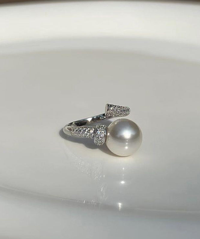 Rings Sterling Silver Zircon Pearl Rings