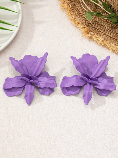 Flower Shape Color Earrings Accessories