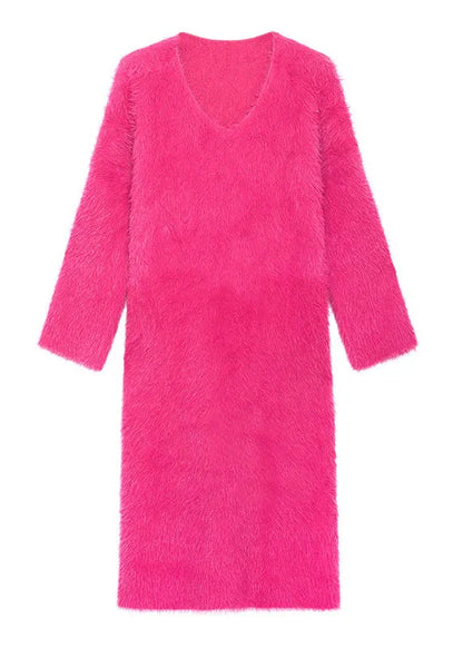 Diy Green Cozy Mink Velvet Fall Sweater Dress