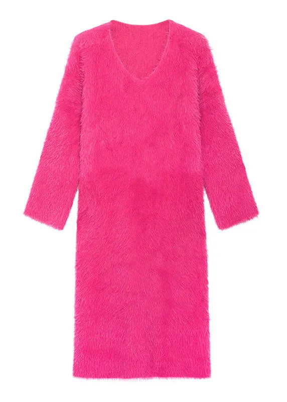 Diy Green Cozy Mink Velvet Fall Sweater Dress