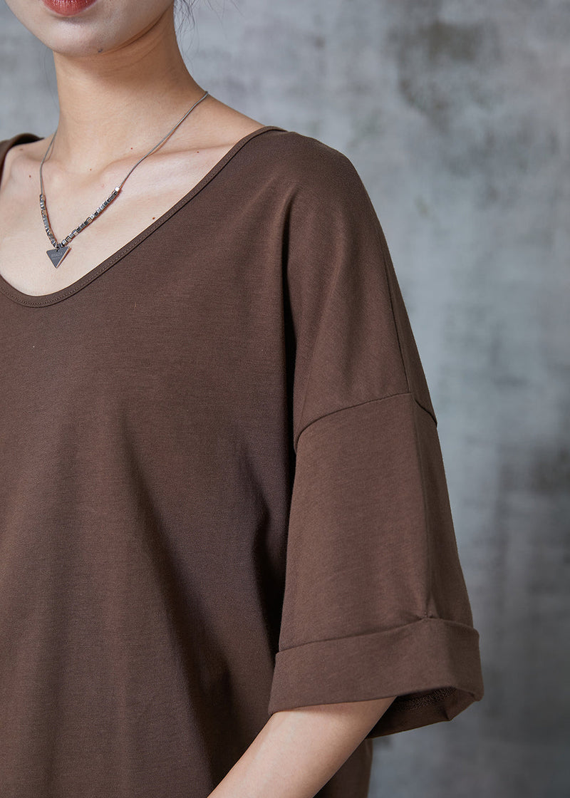 Chocolate Oversized Cotton Tank Tops Summer