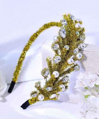 Fine Green Weave Acrylic Pearl Zircon Hairpiece