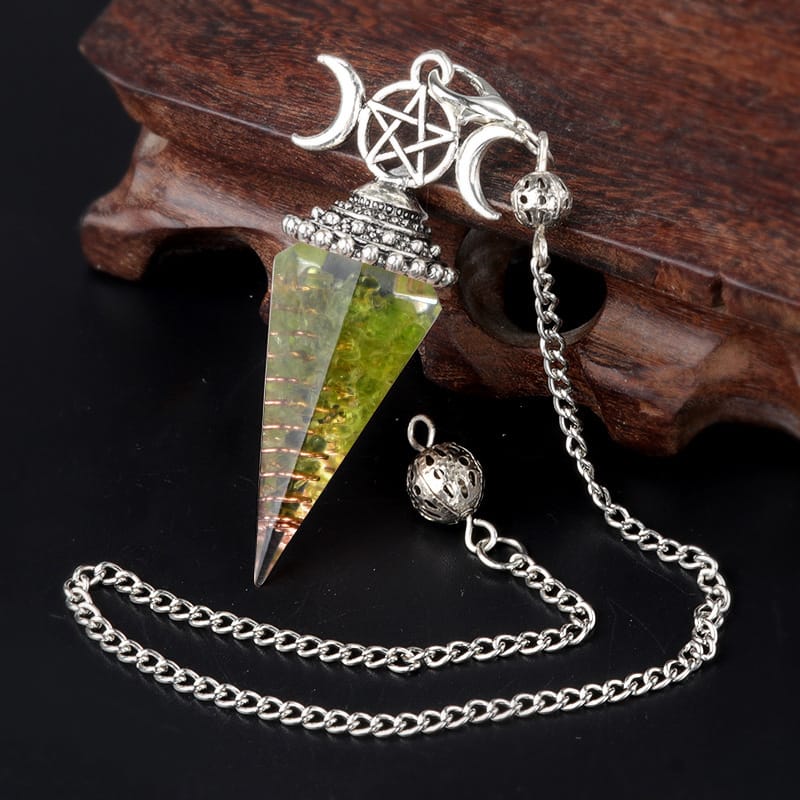 Triple Goddess Crystal Pendulum Necklace