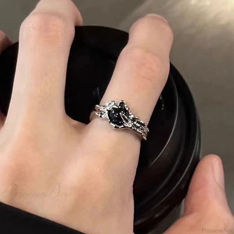 Rebellious Dark Bat Wing Ring