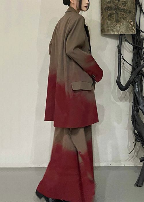 Halo Dyeing Button High Waist Cotton Two Pieces Set Fall