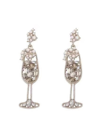Shiny Wine Glass Earrings Accessories