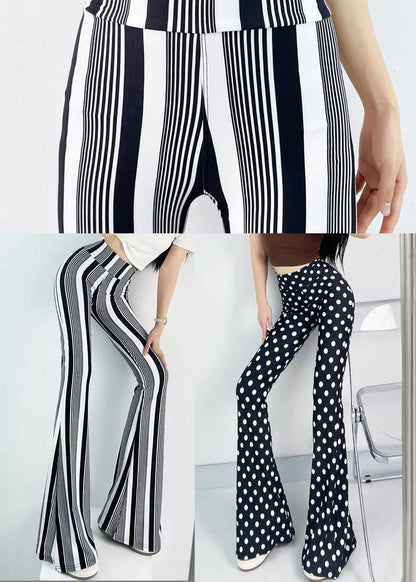 Black Dot Bell-bottom Trousers Tummy Control Fall