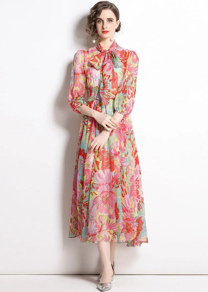 Red Lace Up Exra Large Hem Chiffon Beach Dresses Half Sleeve