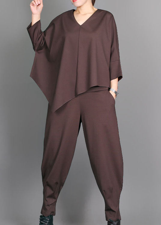 Natural Chocolate Pockets Lantern Pants Spring