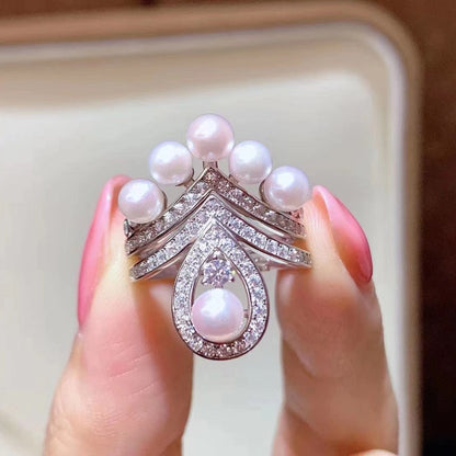 Multi-wear Style 4-5mm Aaaa Grade Freshwater Pearl Rings in 925 Sterling Silver