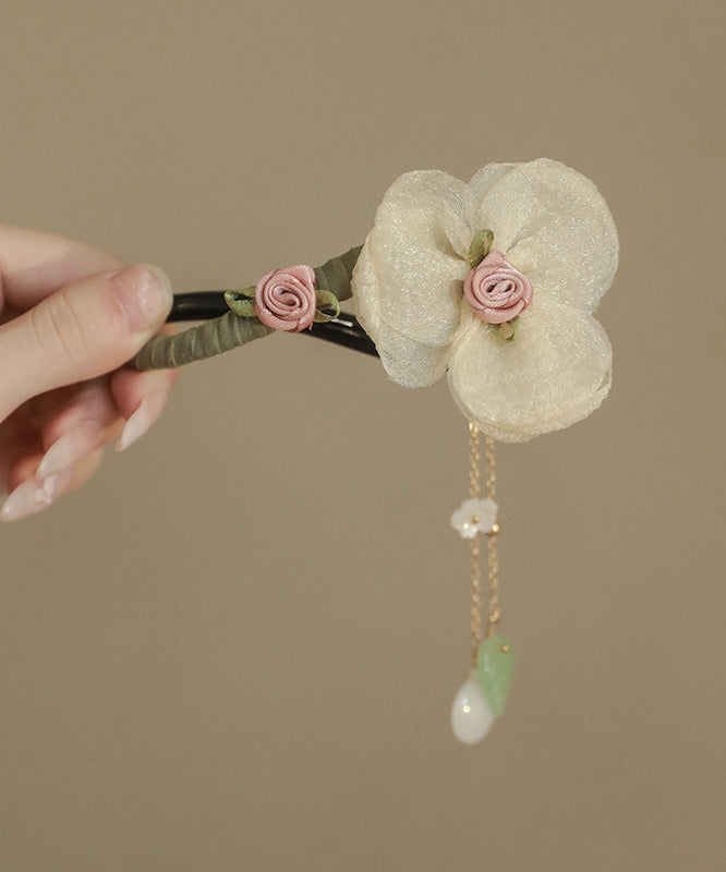 Boutique Tulle Pearl Plastic Tassel Hairpin