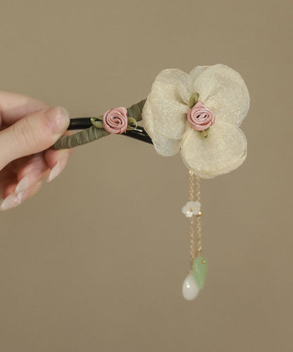 Boutique Tulle Pearl Plastic Tassel Hairpin