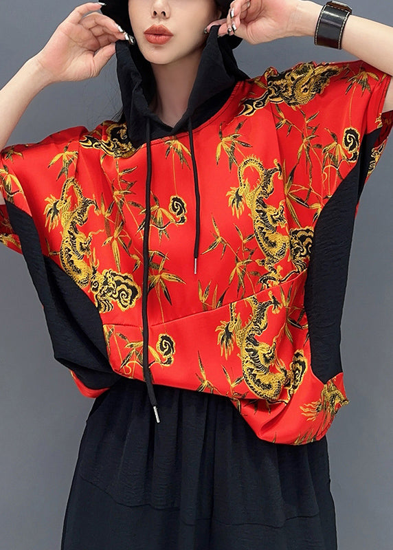 Orange Hooded Cotton Two Piece Set Clothing Summer