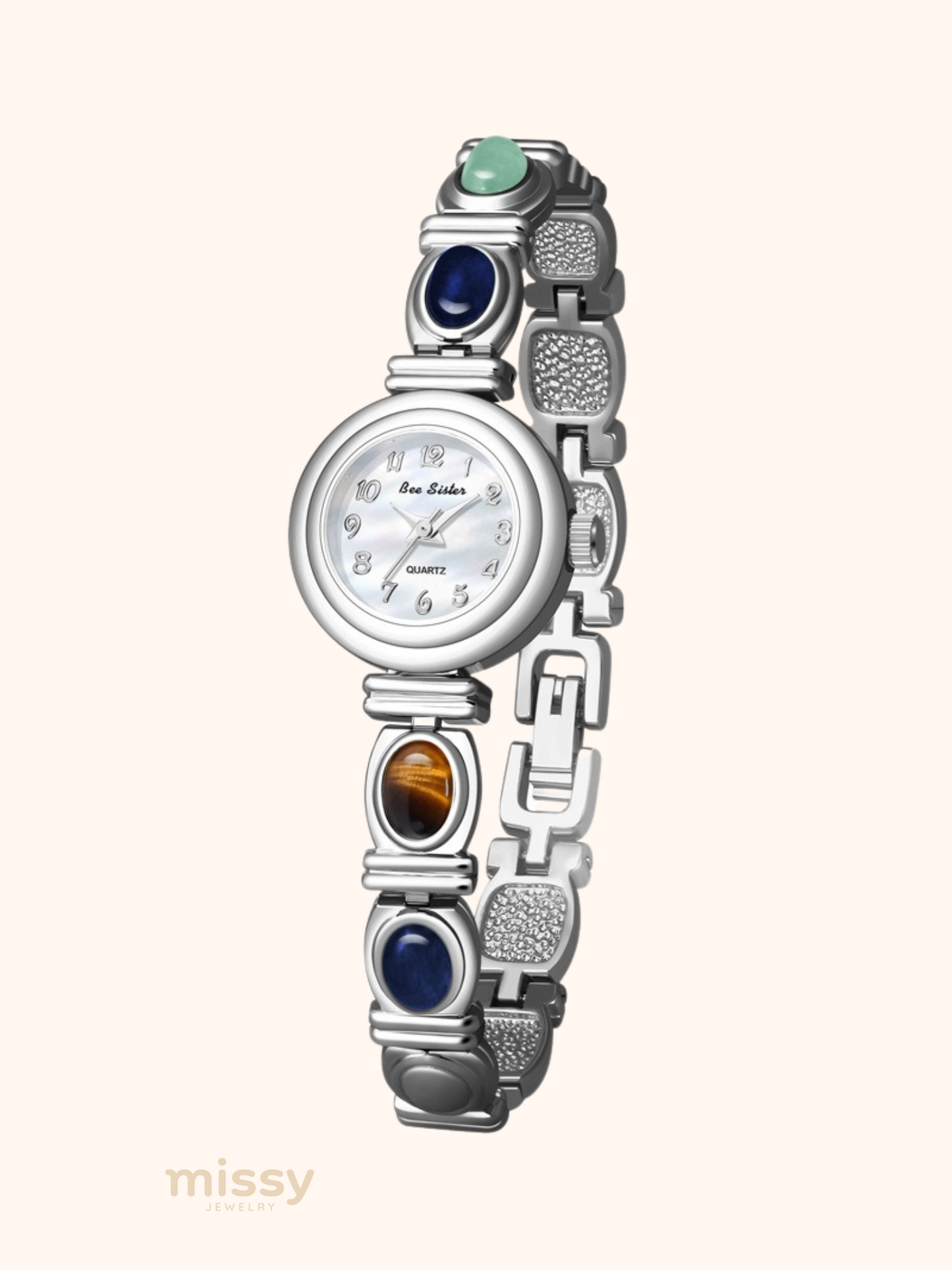 Ilyana Gemstone Link Bracelet Watch