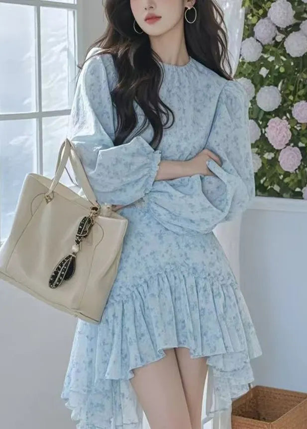New Pink Asymmetrical Print Cotton Mid Dress Spring