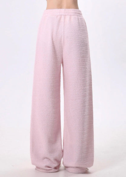 Pink Dog Fluffy Straight Pants Spring