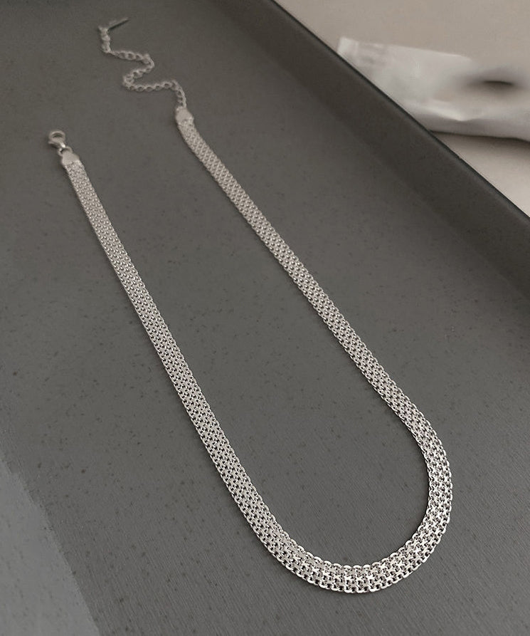 Classy Silk Stainless Steel Sequins Collar Necklace