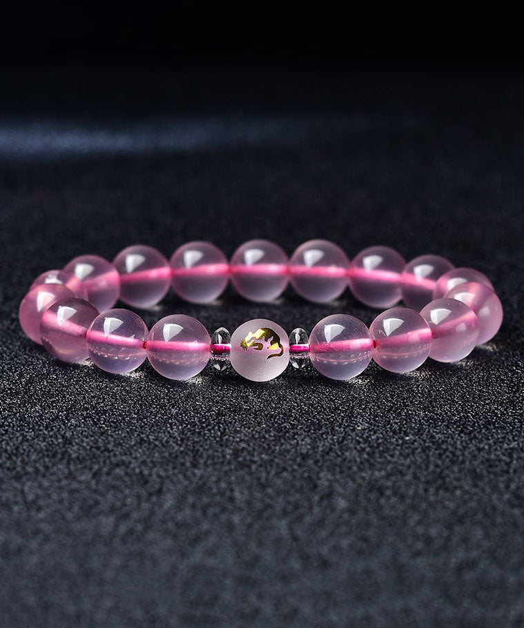 Pink Crystal the Twelve Chinese Zodiac Signs Bracelet