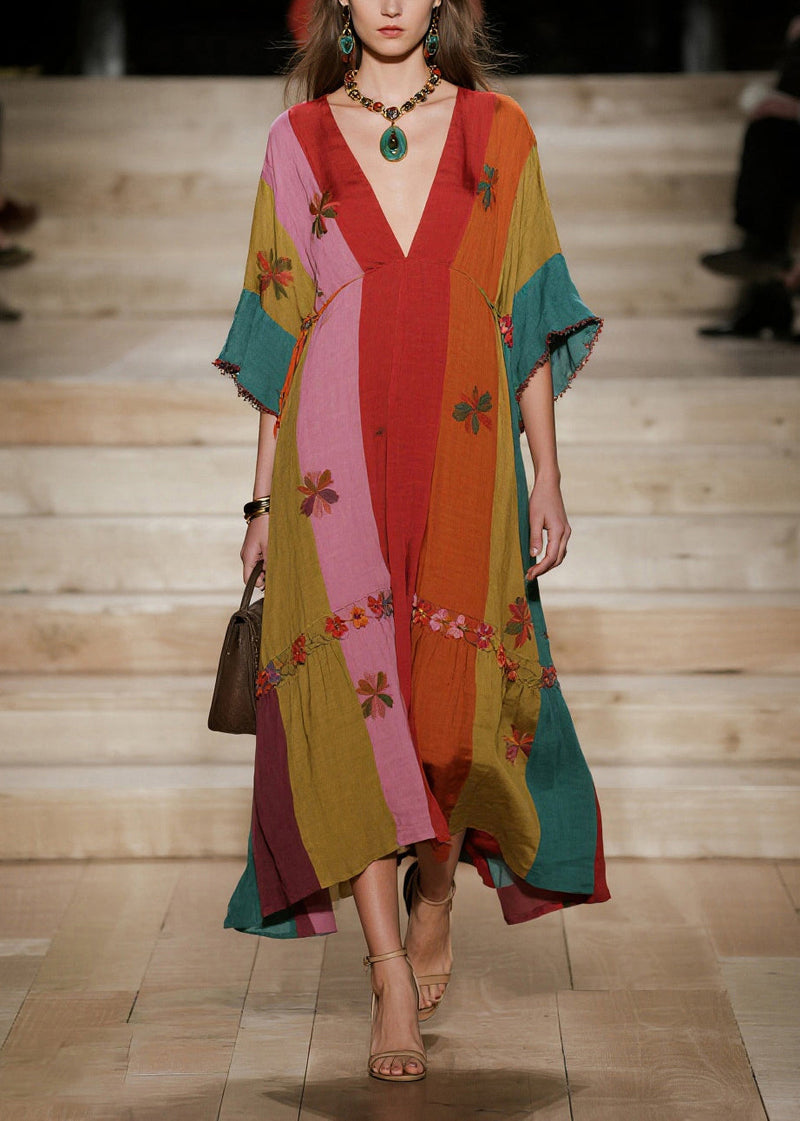 Colorblock Oversized Cotton Dresses Summer