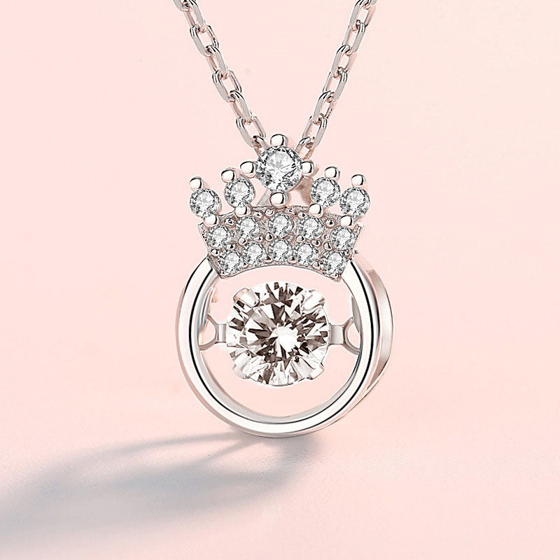 Sparkling Crown Round Necklaces for Queen