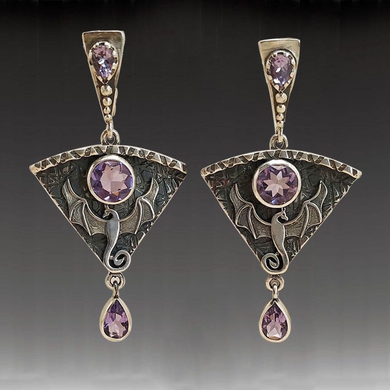 Enchanting Dragon Crystal Gothic Earrings