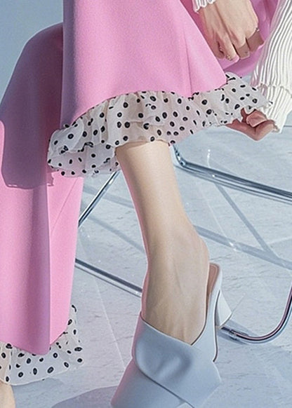New Pink Dot High Waist Patchwork Flare Bottoms Spring