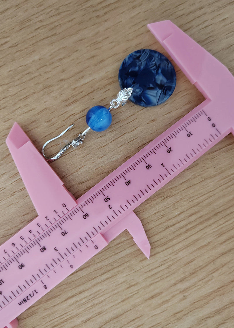 Style Peacock Blue Paitings Jade Drop Earrings