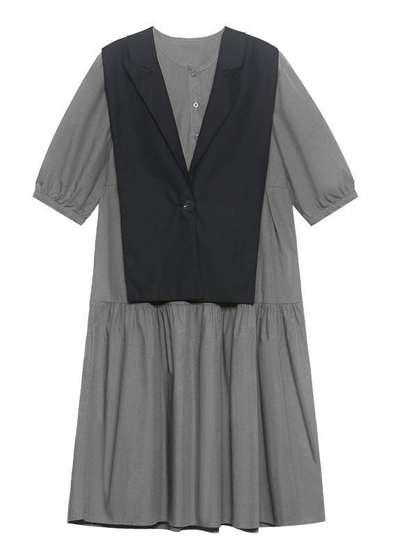 Diy Grey Cotton Summer Vacation Dresses