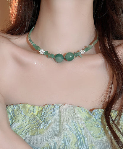 Green Alloy Gem Stone Zircon Beading Choker