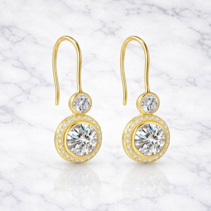 "lenley" 1.3 Carat Lab Diamond Gold Earrings