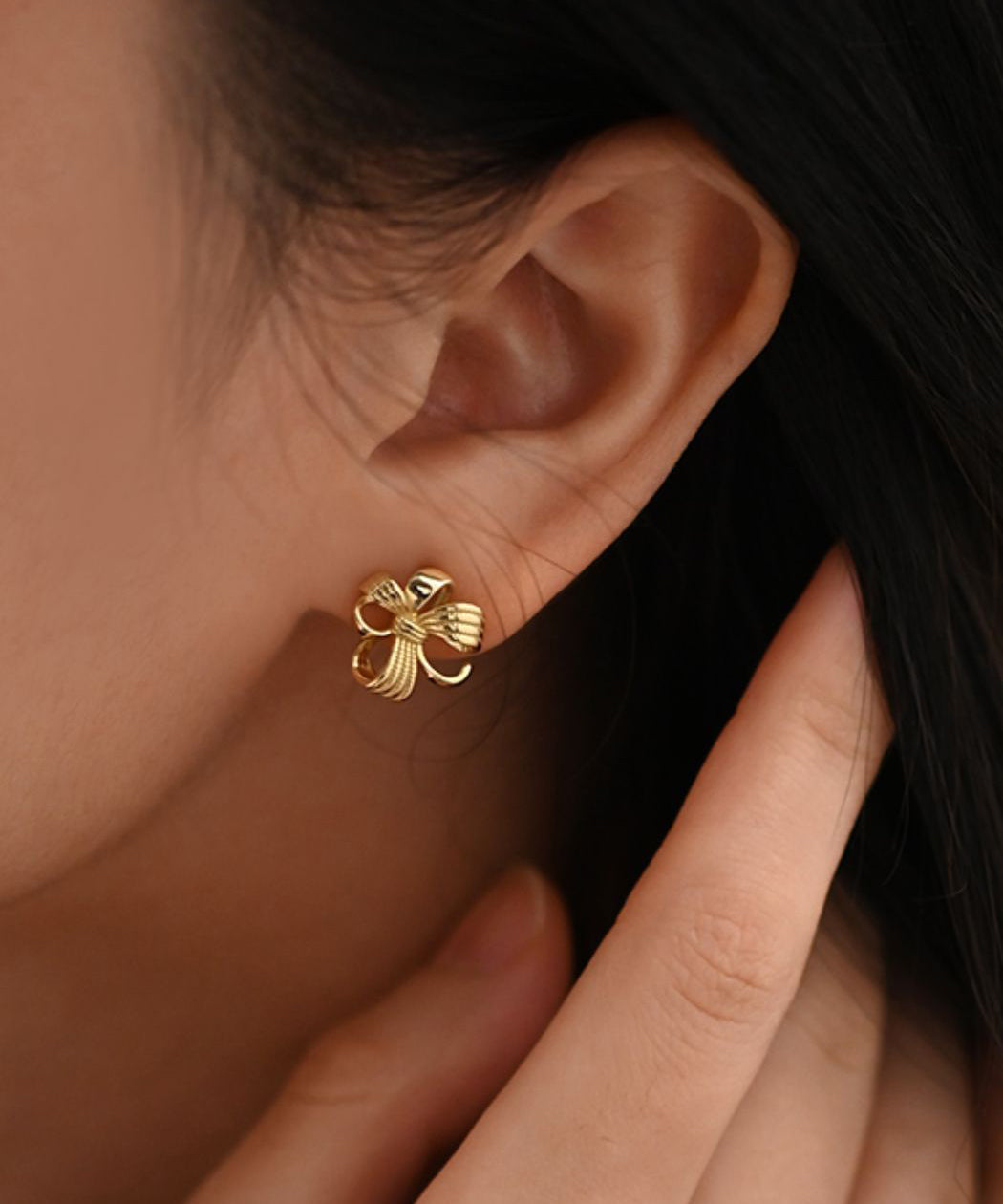 Modern Gold Hollow Out Gold Plated Stud Earrings