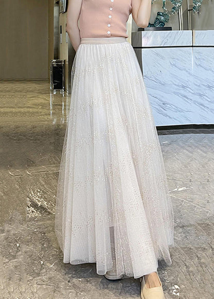 Art Apricot Wire High Waist Tulle Skirts Summer