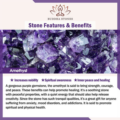 Buddha Stones Amethyst Lazurite Lapis Lazuli Various Crystal Stone Healing Positive Bracelet