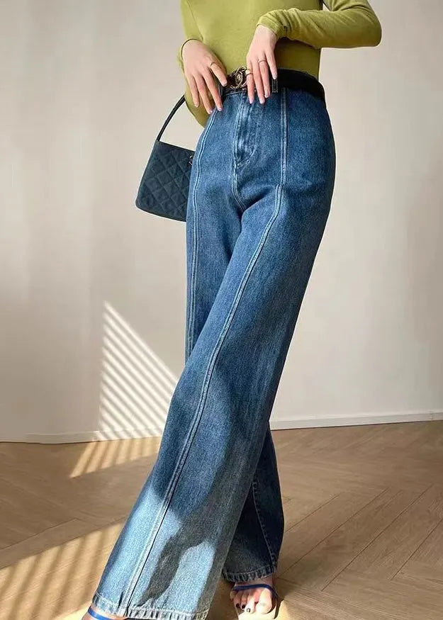 American High Waisted Slim Fit Denim Micro Flared Straight Leg for Spring
