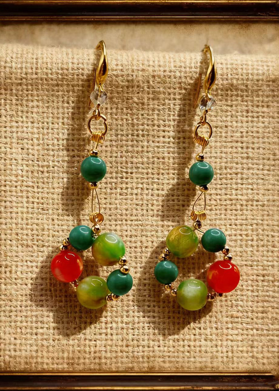 Rainbow Acrylic Turquoise Drop Earrings