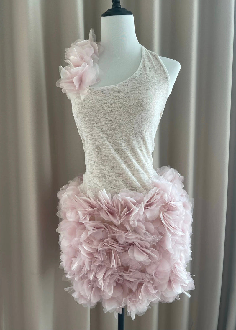 Backless Tulle Patchwork Two Pieces Set Sleeveless