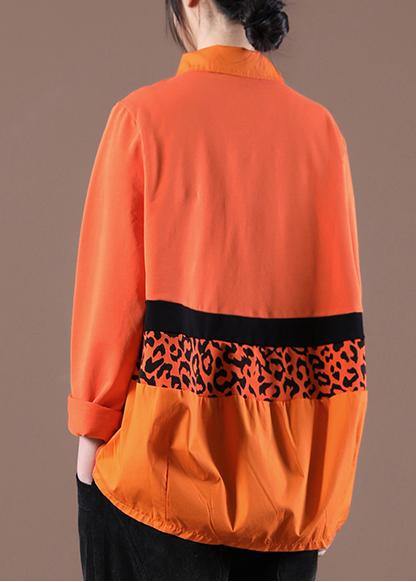Style Orange Peter Pan Collar Loose Sweatshirt