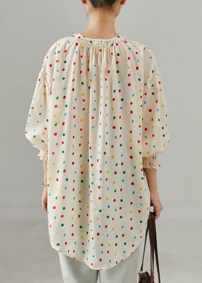 Rainbow Round Dot Oversized Cotton Shirts Spring