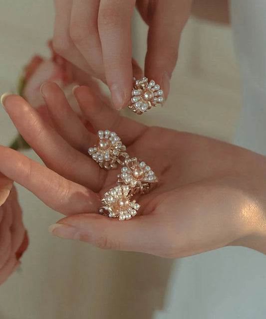Gold Alloy Pearl Four Combinations Hairpin