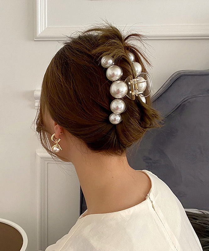 Beige Plastic Pearl Hairpin