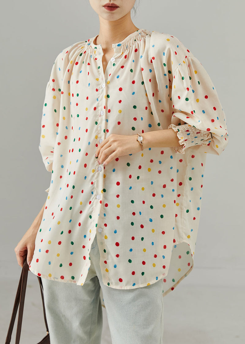 Rainbow Round Dot Oversized Cotton Shirts Spring