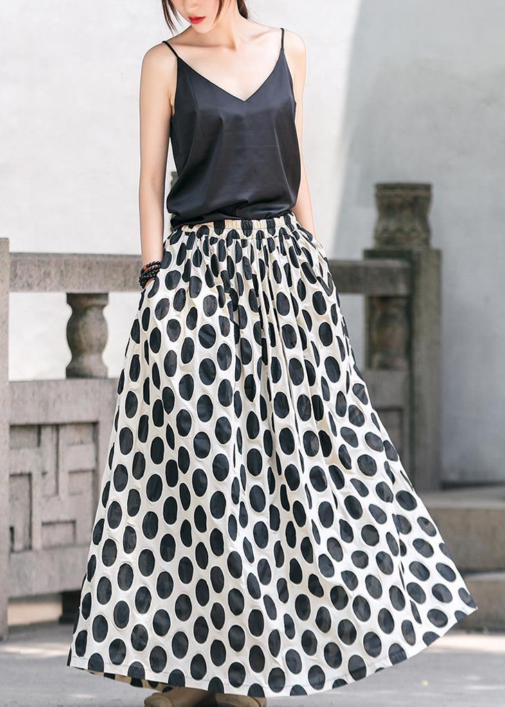 Diy Black Dotted Long Maxi Skirt