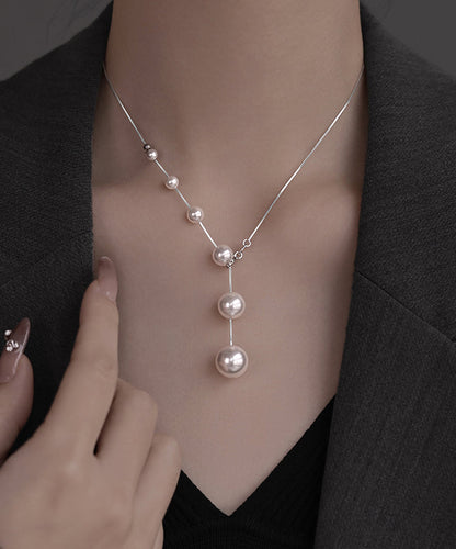 Diy Silk Sterling Silver Pearl Tassel Pendant Necklace