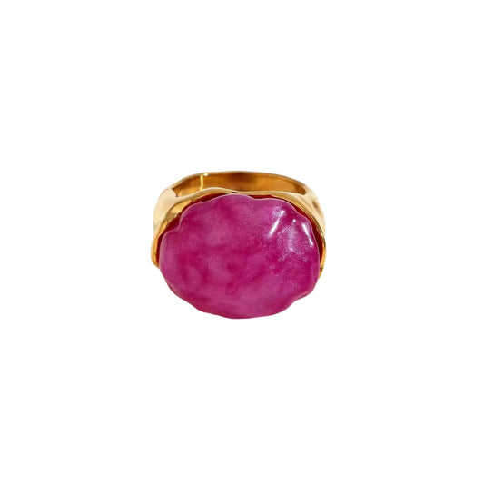 Adley 18k Acrylic Shaped Stone Ring