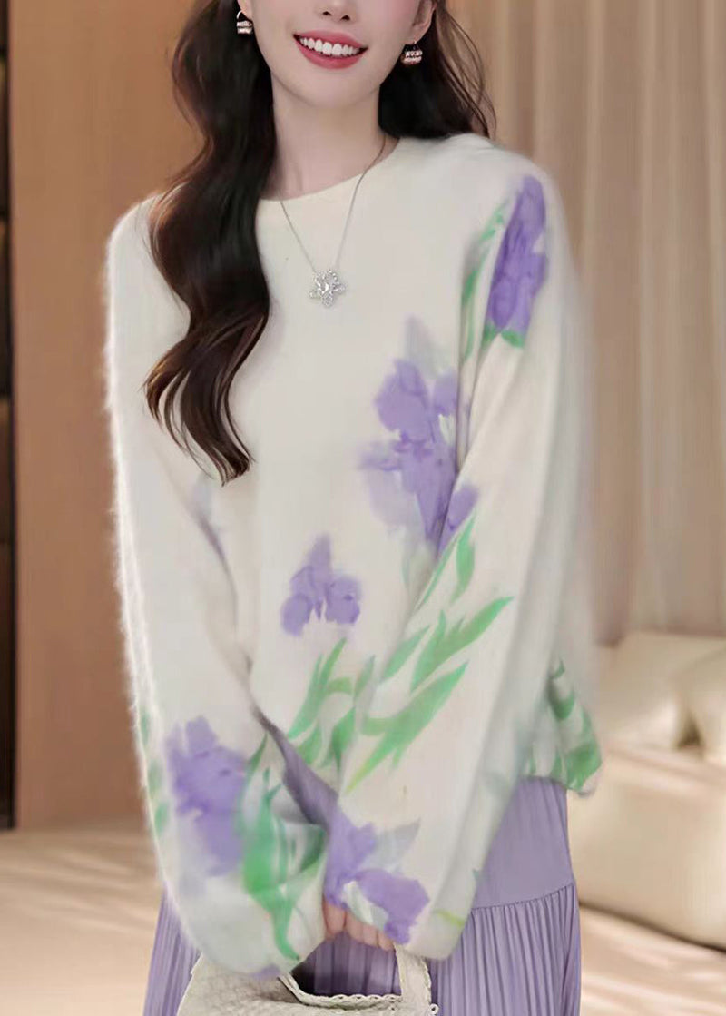 French Beige O Neck Knit Sweater Tops Fall