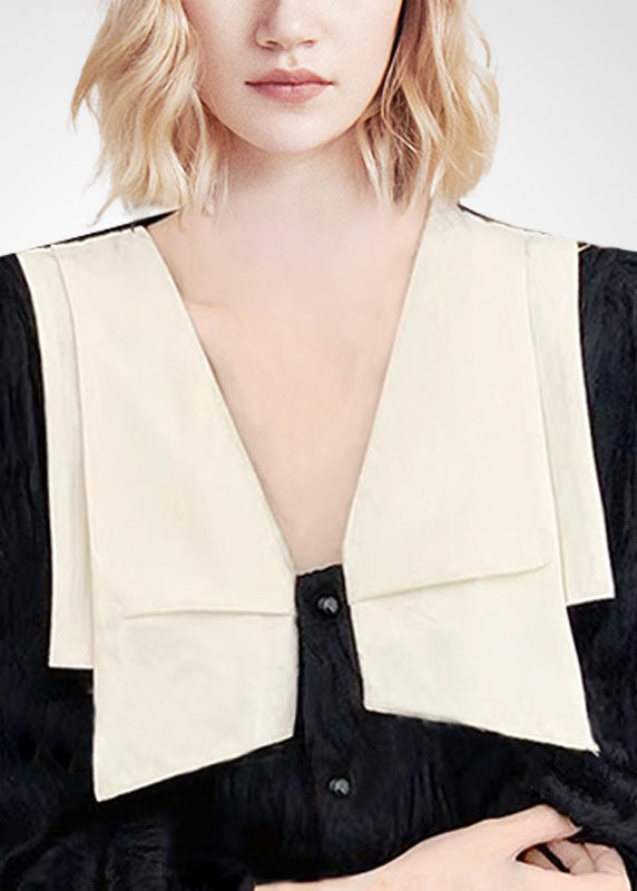 Black Peter Pan Collar Patchwork Original Design Blouses Spring